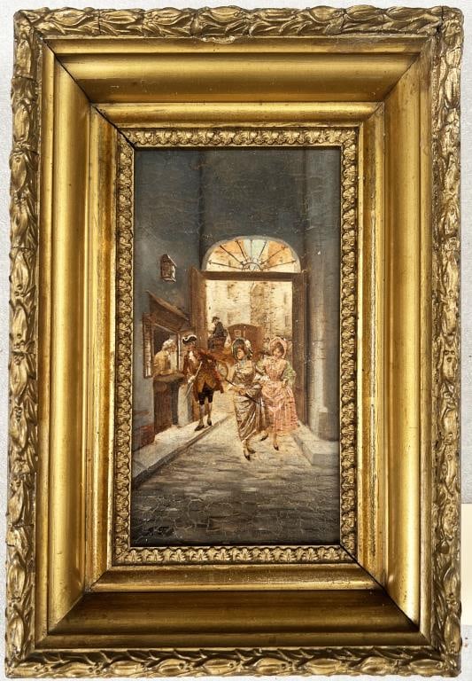 Signed Diminutive O/B Classical Street Scene (1 of 5)