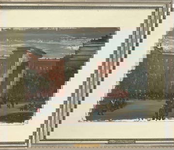 A. Pels, O/C "Washington Square Park": Albert Pels (Am. 1910-1998), signed lower left. Sight size: 13" high, 16 1/2" wide. Frame size: 20" high, 23 1/4" wide. Not examined out of frame. Property from a New Jersey Private Collection.