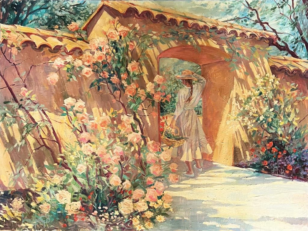 Hartley, O/C Impressionist Style Garden Scene (1 of 4)