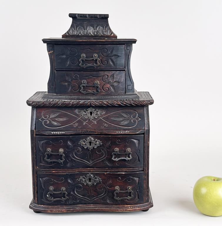 Asian Carved Miniature Chest (1 of 6)