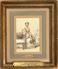 A.A. Geniole, G/P Seated Woman With Wild Flowers