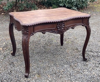 Continental Carved Rosewood Writing Table, 19th C.