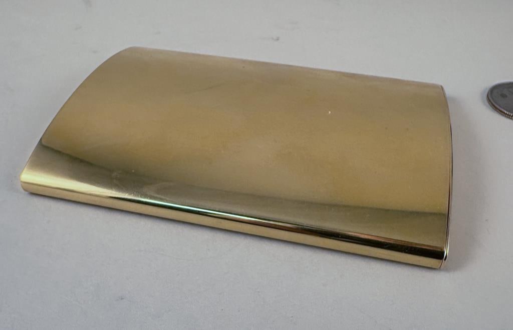 Cartier Paris 18K Gold Flask Form Cigarette Case: possibly unique flask shape, with telescoping sliding inner and outer case construction, marked on one end with Cartier eagle head hallmark and "Cartier Paris" with indecipherable worn numerical seria
