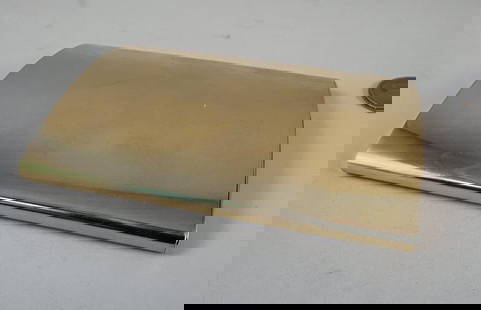 Cartier Paris 18K Gold Flask Form Cigarette Case: possibly unique flask shape, with telescoping sliding inner and outer case construction, marked on one end with Cartier eagle head hallmark and "Cartier Paris" with indecipherable worn numerical seria