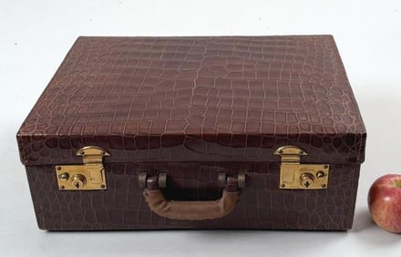 Vintage Alligator Ladies Suitcase, Original Cover
