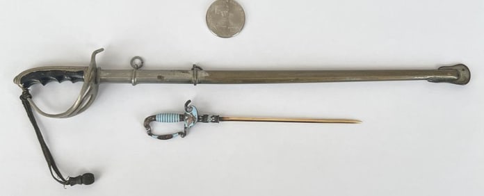 14K Gold, Enamel American Miniature Sword
