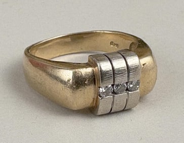 Men's 14K Gold & Diamond Ring
