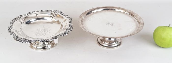 Two Sterling Footed Serving Tazzas