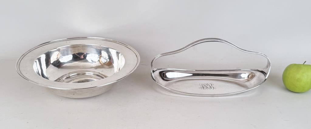 Large Sterling Bowl & Sterling Tray With Handle (1 of 5)