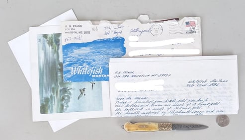 HH Frank, Engraved Gold/Steel Penknife 1986