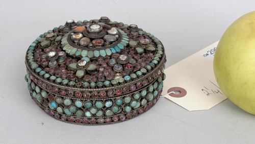 Tibetan "Jeweled" Silver Treasure Box