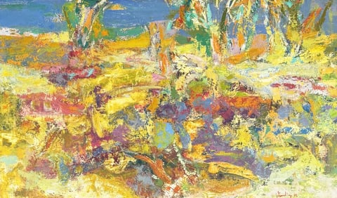 Wending O/C Abstract Work "Waterfront" 1962