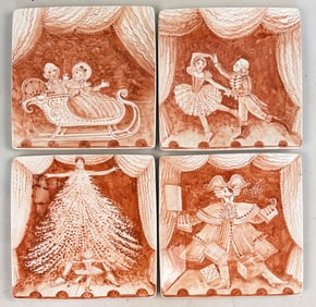 Four Carlo Marchiori Large Square Serving Plates