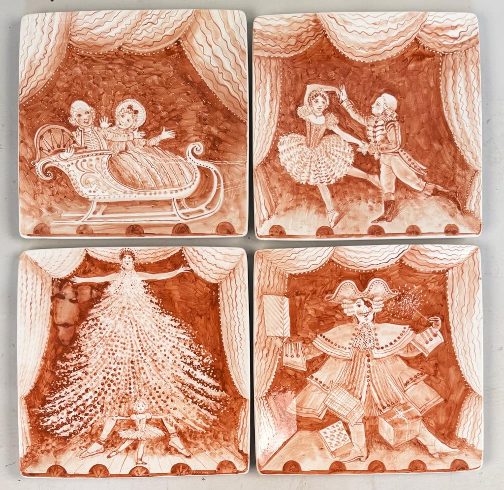 Four Carlo Marchiori Large Square Serving Plates (1 of 5)