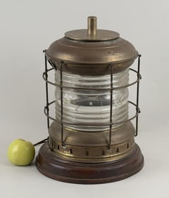 Vintage Brass & Glass Marine Navigational Light