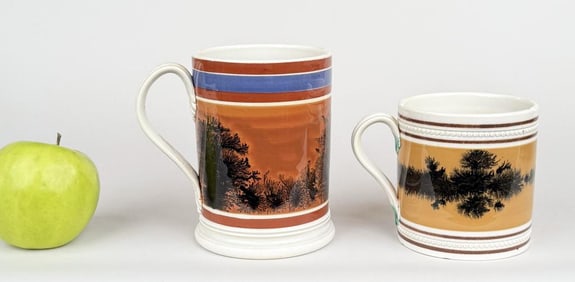 Two Don Carpentier Replica Mochaware Mugs