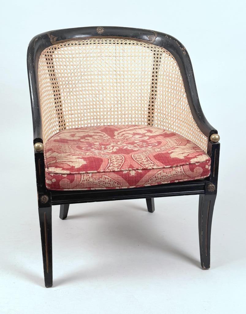 Empire Style Caned & Painted Bergere (1 of 9)