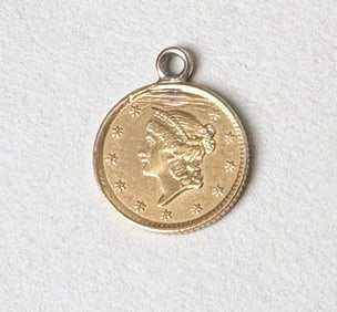 1854 Liberty Head 1 Dollar Gold Coin
