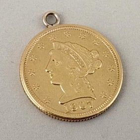 1907 Liberty Head 2.5 Dollar Gold Coin