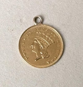1857 Indian Princess 1 Dollar Gold Coin