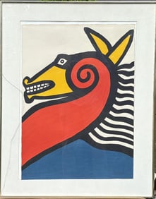 Calder, Signed Colored Lithograph "Seahorse" 1975
