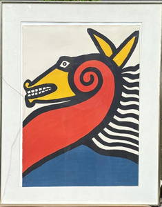 Calder, Signed Colored Lithograph "Seahorse" 1975