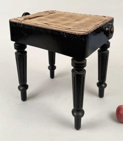 Early Victorian Ebonized Mechanical Piano Stool