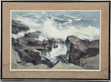 J. Hare, O/C Abstract Rocky Coast