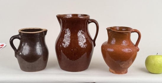 Group Three Redware Pitchers