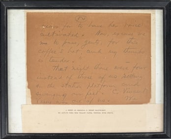 Henry, Original Pencil Autographed Manuscript Leaf