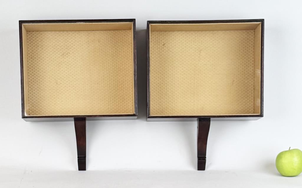 Pair Vintage Wall Mount Mahogany Display Boxes (1 of 3)