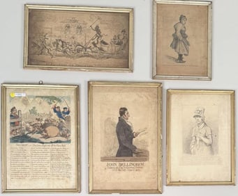 Five English Satirical & Other Prints
