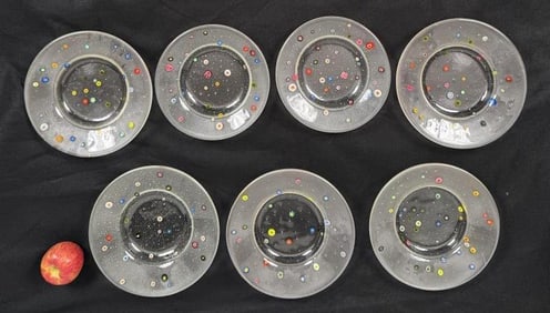 Group Seven Italian Glass Shallow Bowls