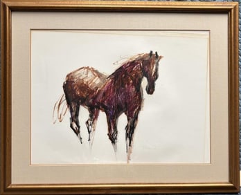 Richardson, Graphite/Paper Abstract Horse Portrait