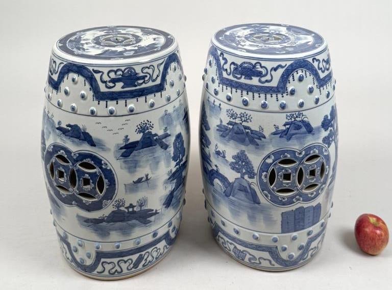 Pair Chinese Porcelain Garden Seats (1 of 4)