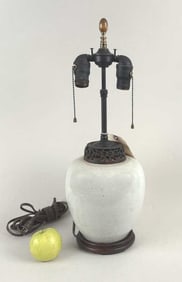 White Porcelain Chinese Vase, As Lamp