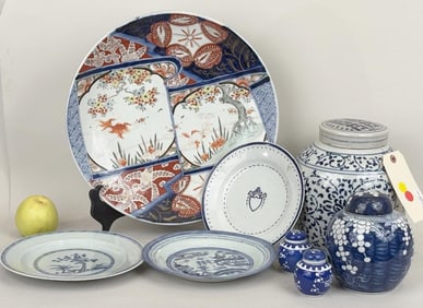 Estate Group Eight Asian Porcelain Items