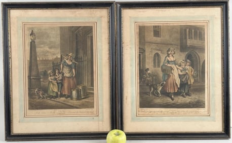 Pair English "Cries of London" Engravings