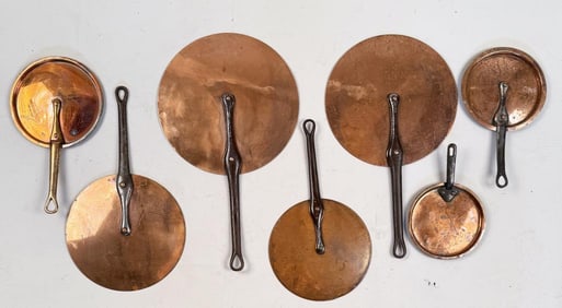 Group French Copper Lids For Cookware