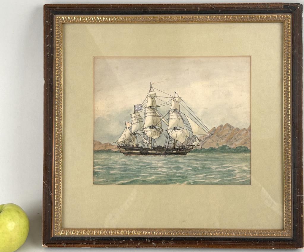 Framed W/C HMS Bounty Frigate (1 of 5)