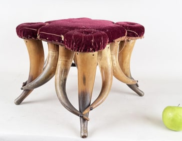 Vintage Horn Foot Stool