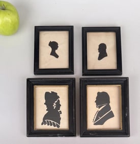 Four Framed Antique Silhouettes