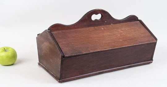 Mahogany Double Lidded Candle/Cutlery Box
