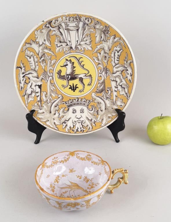 French Faience Charger & Porcelain Mug (1 of 6)