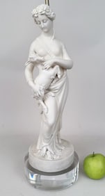 WH Goss, Parian Goddess Statue, As Lamp