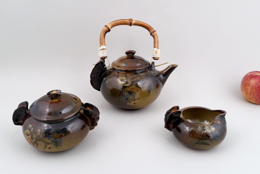 Standard Glaze Three Piece Rookwood Tea Set (1 of 7)