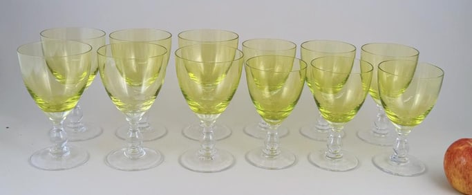 Group Twelve Nina Campbell Yellow Stemware Goblets