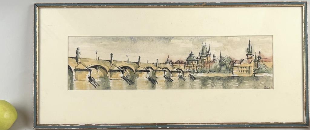 W/C "Charles Bridge, Prague" Signed & Dated (1 of 6)