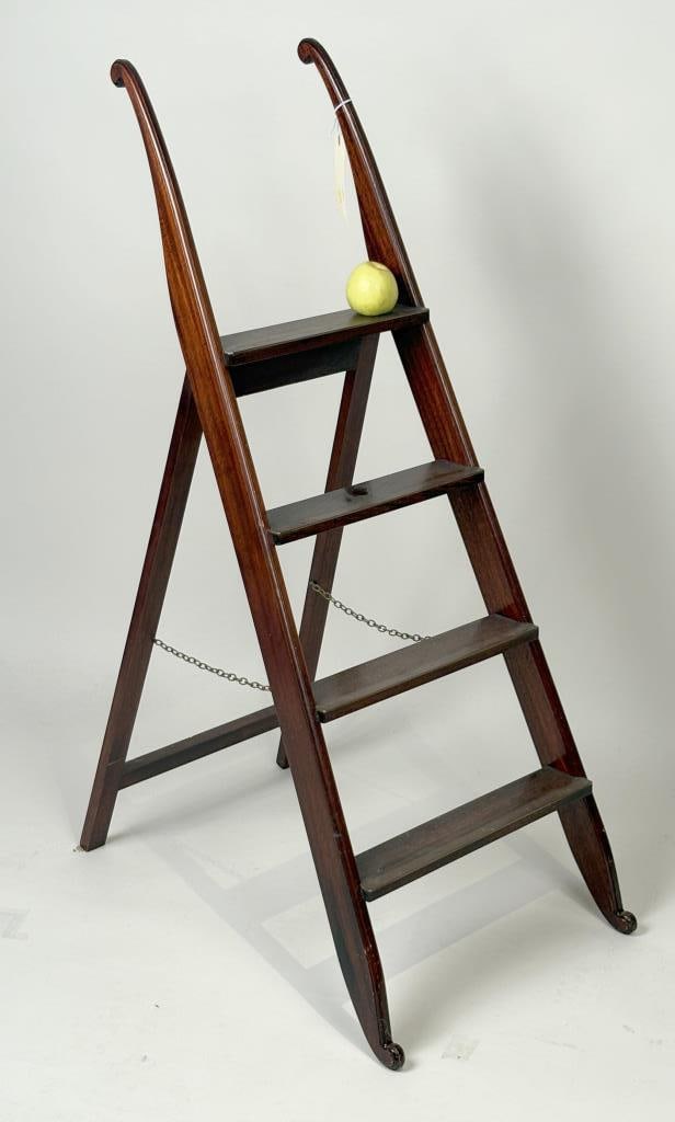 Brass Mounted Mahogany Library Ladder (1 of 8)