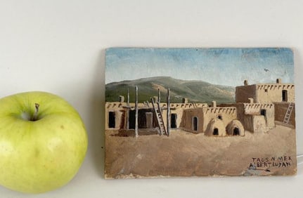 Albert Lujan, Taos Pueblo Scene O/B